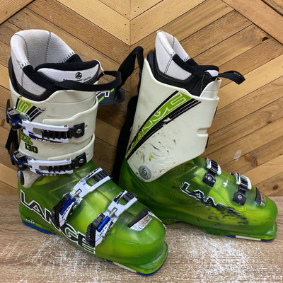 Lange - RX 130 Downhill Ski Boots - MSRP $700: Green/White-men-25-25.5