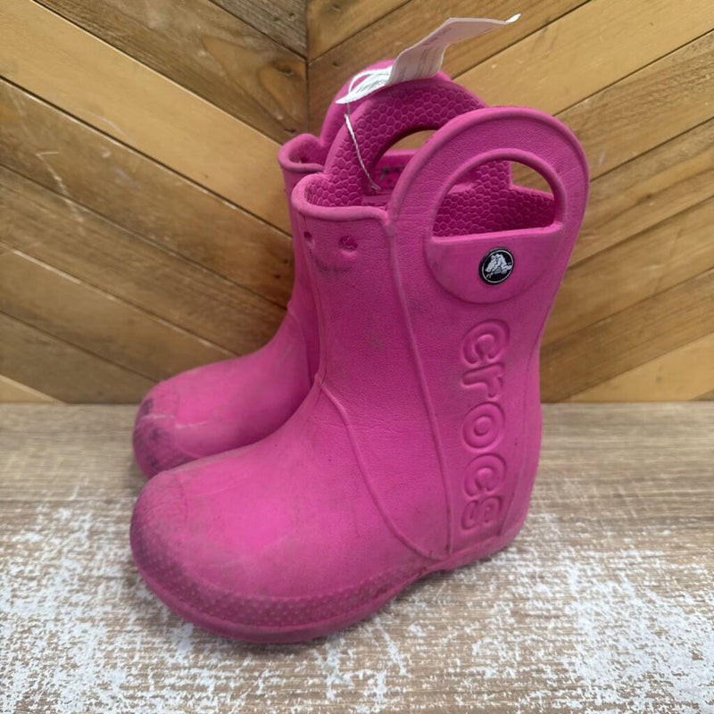 Crocs- Toddler Handle It Rain Boot- MSRP $50: Pink -children-6t