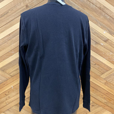tentree - Men's Waffle Knit L/S Henley Shirt - MSRP $78: Black-men-LG