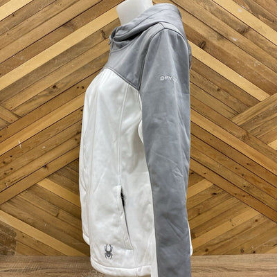 Spyder - Women's Hooded Softshell Jacket - MSRP comp $209: White/Grey-women-LG