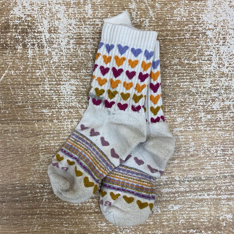 Bombas- Kids Heart Socks : White Heart -unisex-