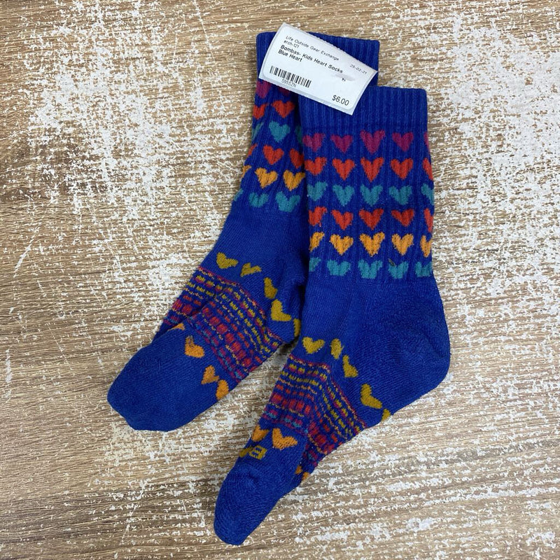 Bombas- Kids Heart Socks : Blue Heart -unisex-