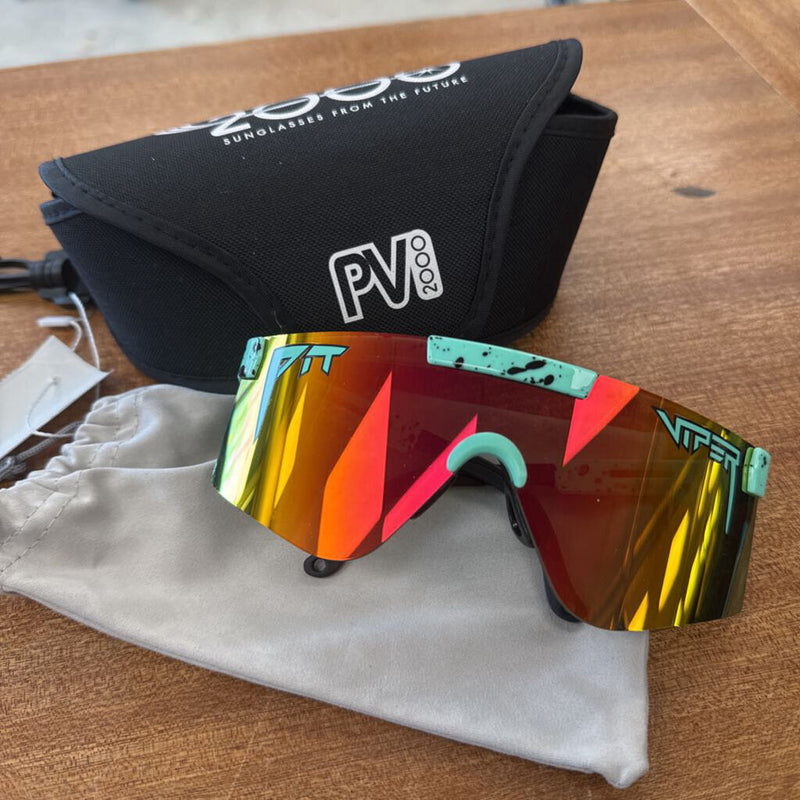 Pit Viper 2000 - Playmate Sunglasses and Case - MSRP $129 : Teal --