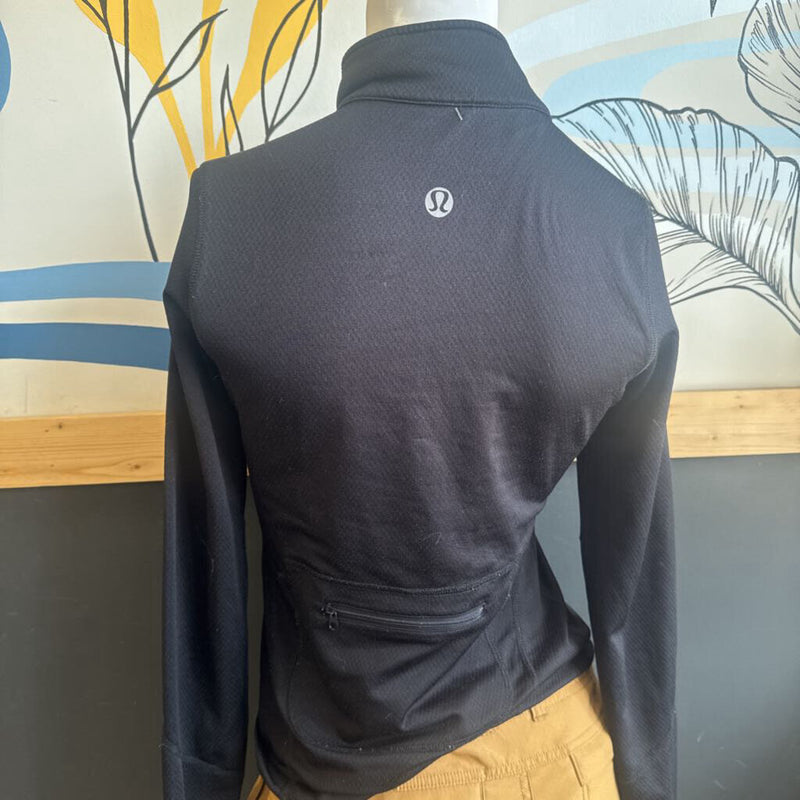 Lululemon - Black Half-Zip Long Sleeve Top: black-women-SM