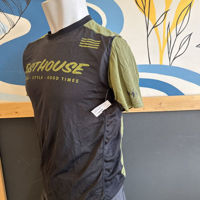 FastHouse - Men's S/S Bike Jersey - MSRP $85: Black/Green-men-MD