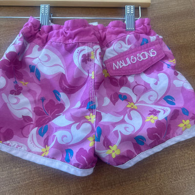 Maui - Girl's Beach Shorts : Pink Floral -children-SM Y