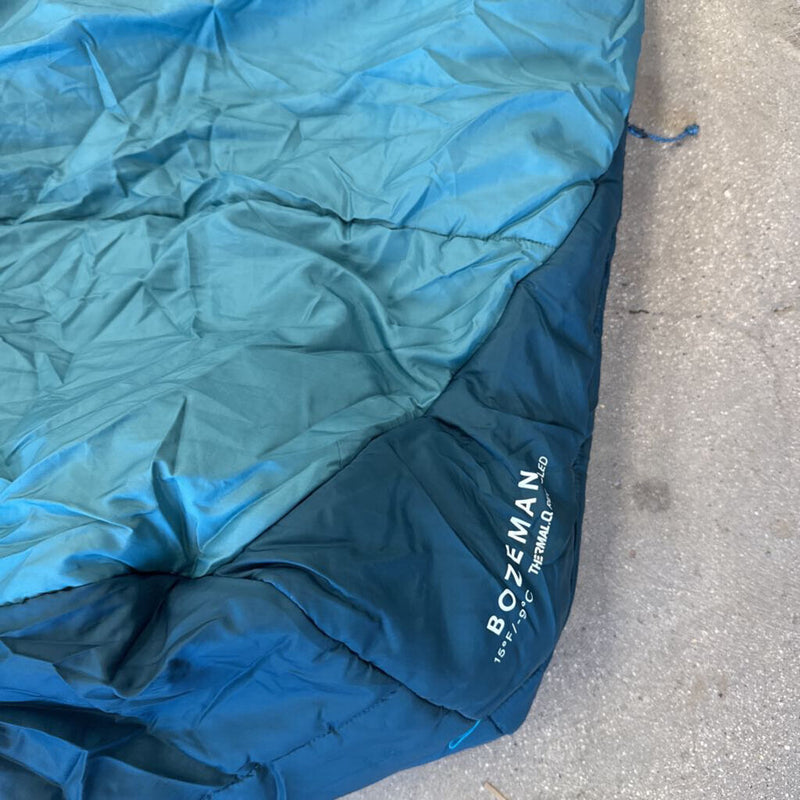 Mountain Hardwear - Bozeman 15F/-9C Synthetic Mummy Sleeping Bag - MSRP $170: Blue/Teal-unisex-Long / Left Zip