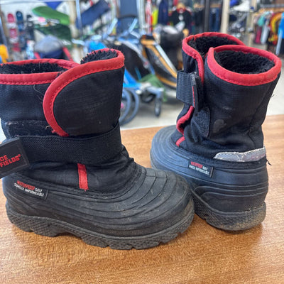 Ice Fields- Children's Winter Boots: Black/Red-children-10T