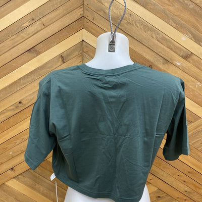 CRZ YOGA - Black Crop Tee - MSRP $38: Graphite Green-women-LG