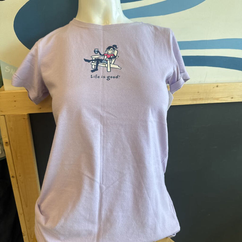 Life is Good - Vintage T-Shirt - MSRP $35: light purple-women-XS