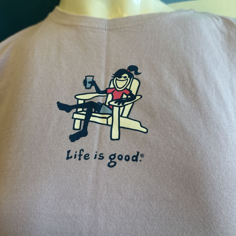 Life is Good - Vintage T-Shirt - MSRP $35: light purple-women-XS