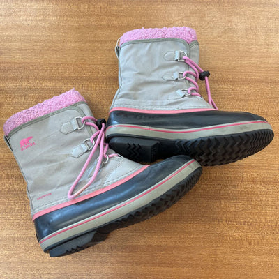 Sorel - Kids Winter Boots - MSRP $110: Grey/Pink-children-6Y