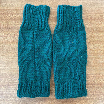 Kids' Knit Leg Warmers: Green-children-
