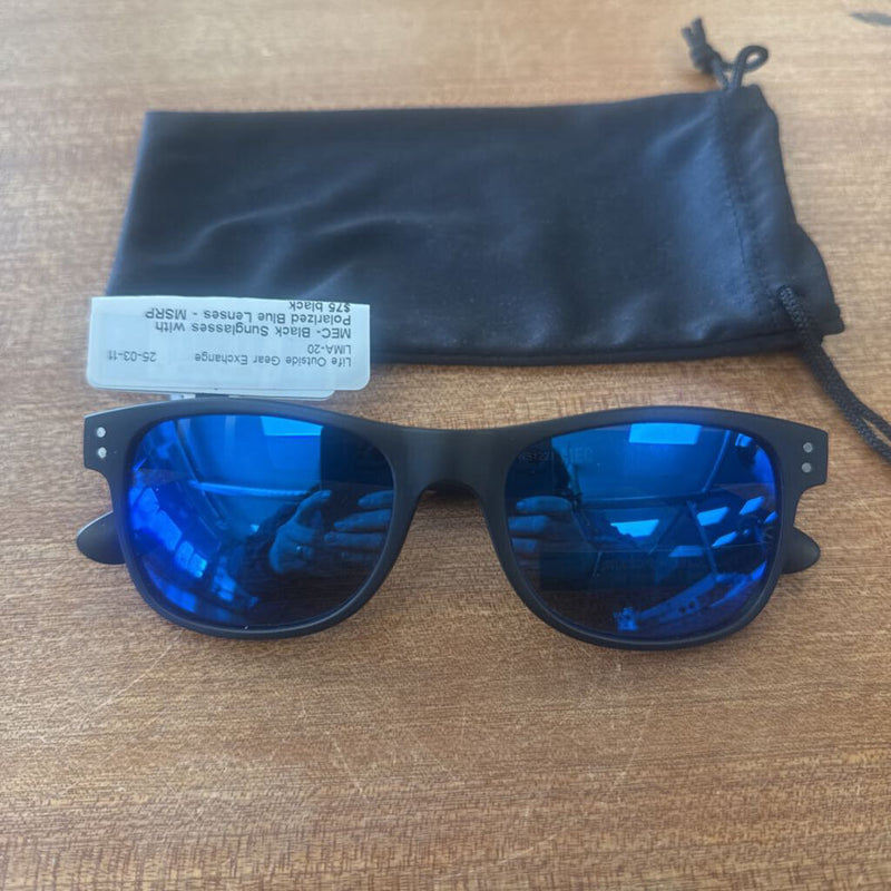 Black Sunglasses with Blue Lenses: black-unisex-