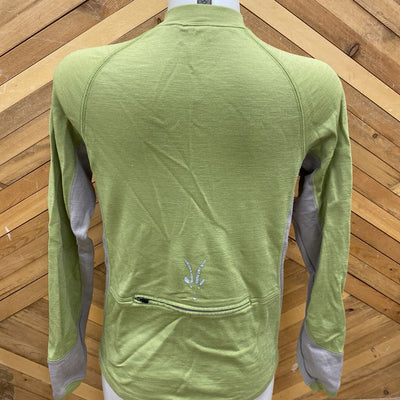 Ibex - Women's Full zip merino cycling top- MSRP compared $199: Green Grey -women-SM