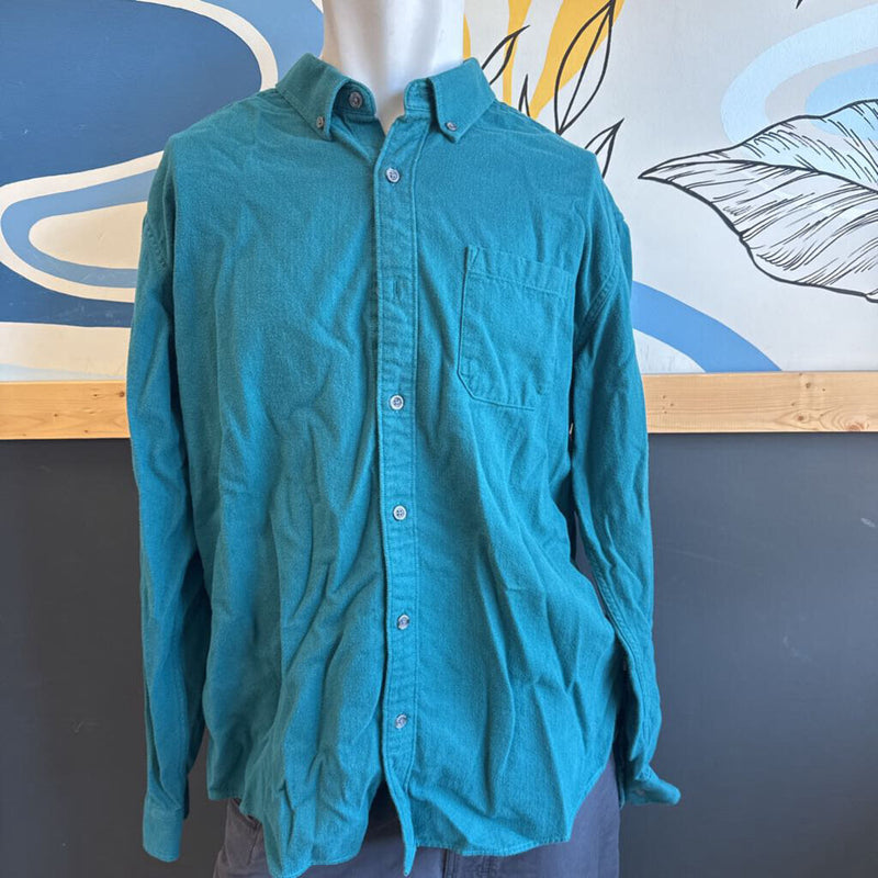 Eddie Bauer - Button down flannel- MSRP $99: Green -women-XL
