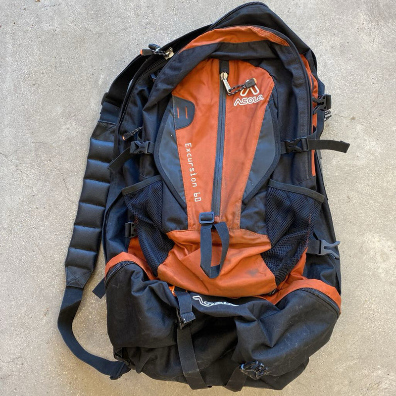 ASOLO Excursion 60 Backpack: Black and Orange-unisex-
