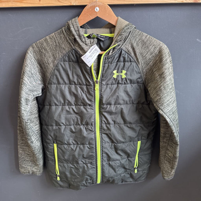 Under Armour- Youth Coldgear Hybrid Jacket - MSRP $99: black and gray-boys-MD Y