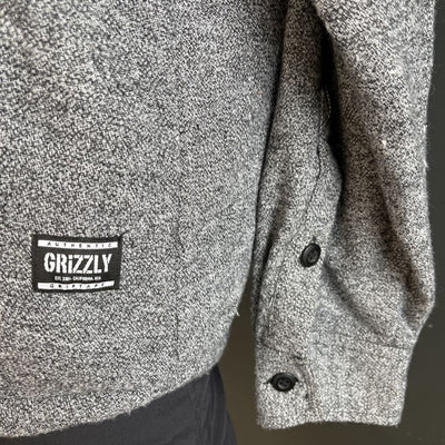 Grizzly - Women's Shearling-Lined Button-Down Jacket: Grey/Black-women-LG