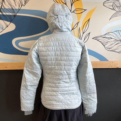 Columbia - Women's Omni-Shield Zip Puffer Jacket with Hood - MSRP comp $179: Light Blue-women-XS