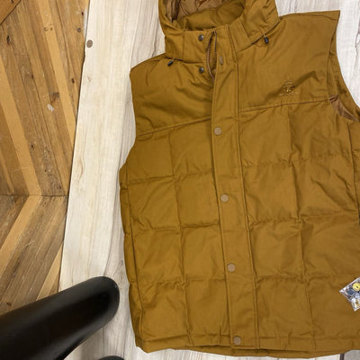 Woods - Men's Worthing Down Hooded Vest - MSRP $180 : Brown -men-XL