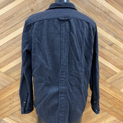 Anian - Men's 17oz Modern Melton Wool Overshirt - MSRP $220: Dark Grey-men-LG/XL