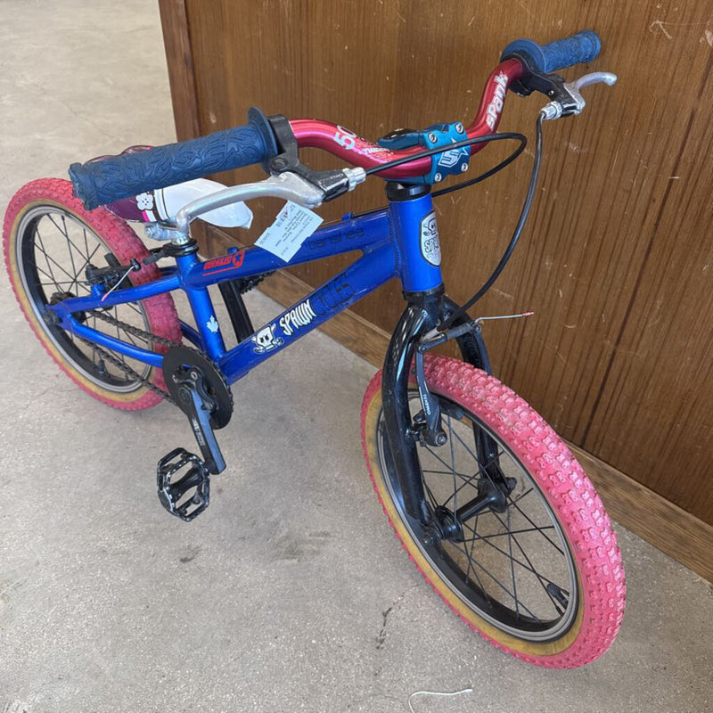 Spawn Cycles - Banshee Derailed Kids BMX Bike - MSRP $600: Blue/Red--16"