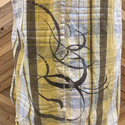 Prana - Men's S/S Button-Up Shirt - MSRP $96: Yellow/Brown-men-