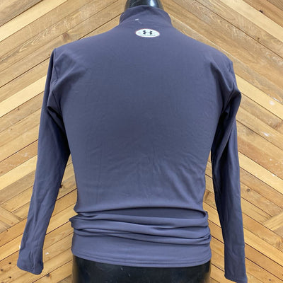 Under Armour- men's long sleeve compression shirt mock neck: Dark Grey -men-XL