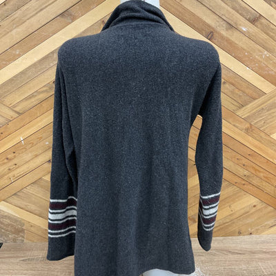 Eddie Bauer Sleepwear - Women's Striped Cardigan: Grey/Red/White-women-SM
