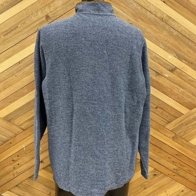 Denver Hayes - Men's 1/4-Zip Sweater - MSRP comp $60: Blue/Brown-men-XL