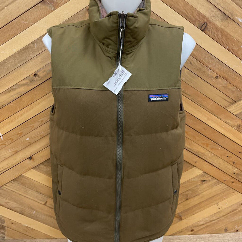 Patagonia Brown Puffer Vest: brown-women-SM