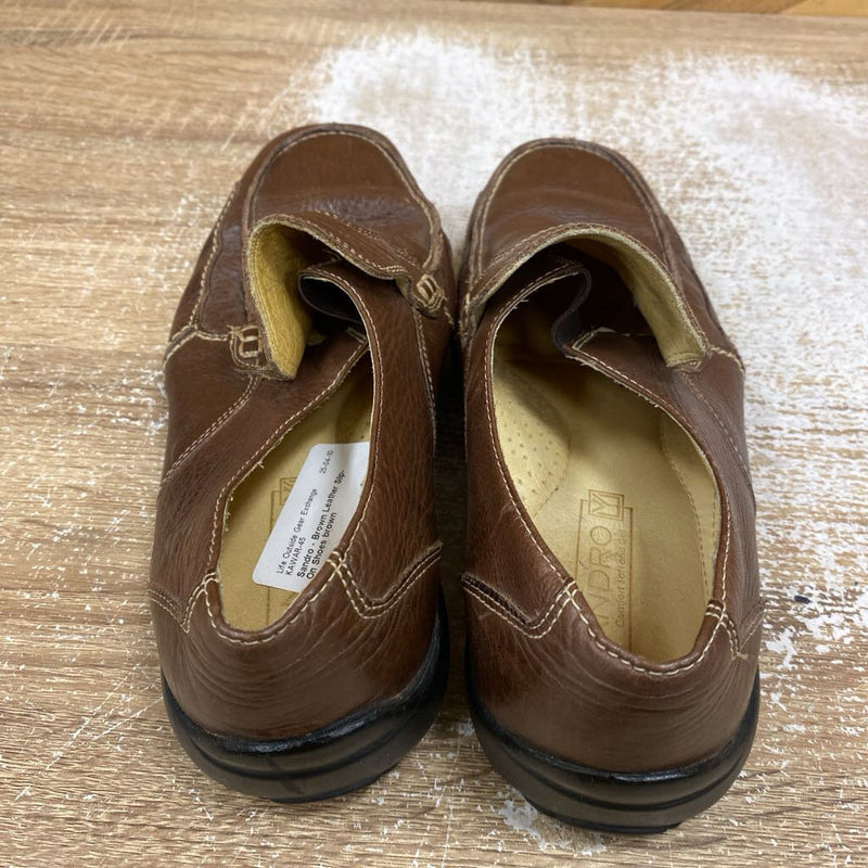 Sandro - Brown Leather Slip-On Shoes: brown-men-