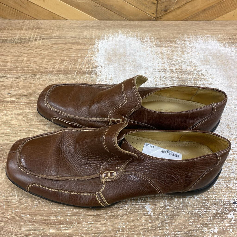 Sandro - Brown Leather Slip-On Shoes: brown-men-