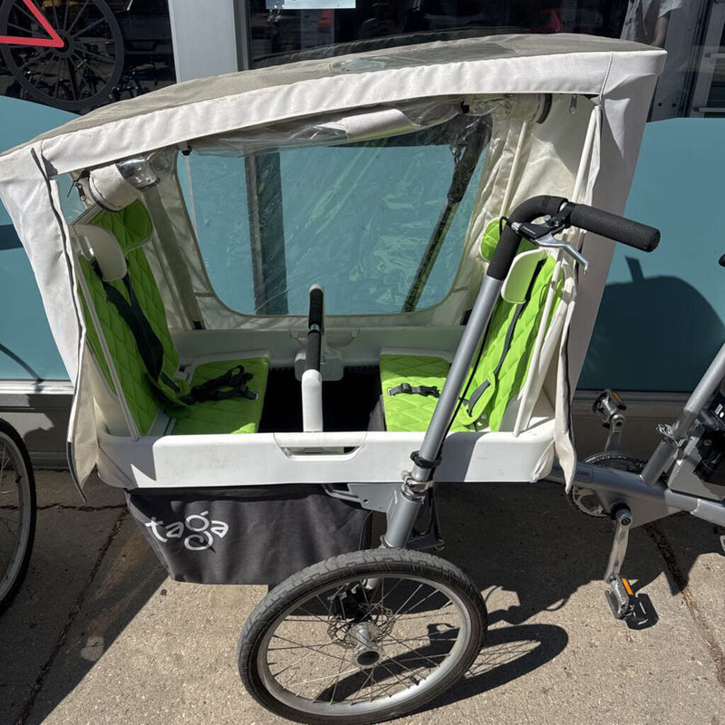 Taga Family E- Bicycle 2 Child MSRP $3165 (new version double!): White/Green--