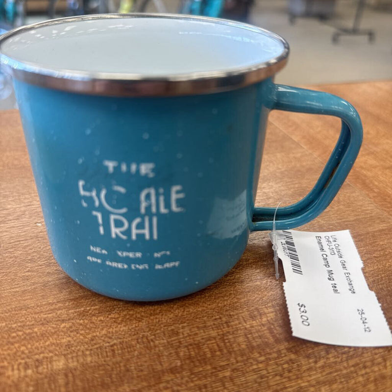 The Scale Trail Enamel Mug: teal-unisex-