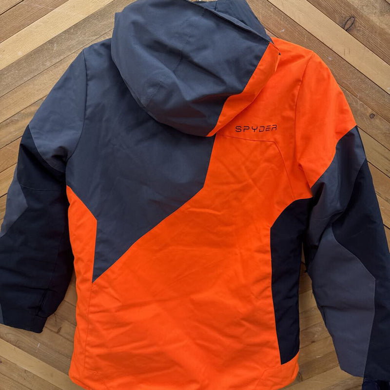 Spyder - Youth Insulated Hooded Jacket - MSRP $200: Black, Orange-children-14Y