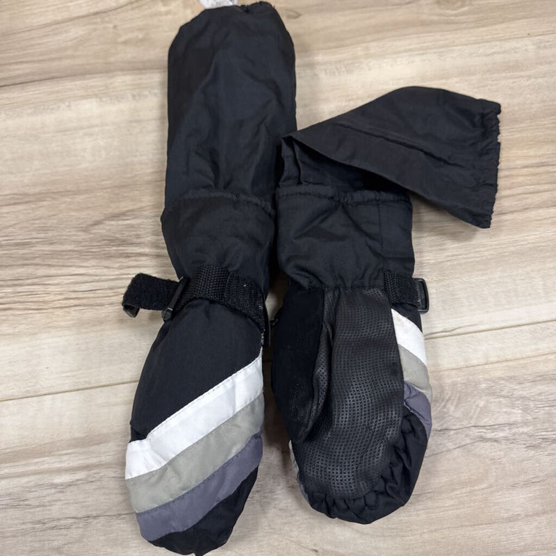 Insulated Toddler Winter Mittens: Black-children-