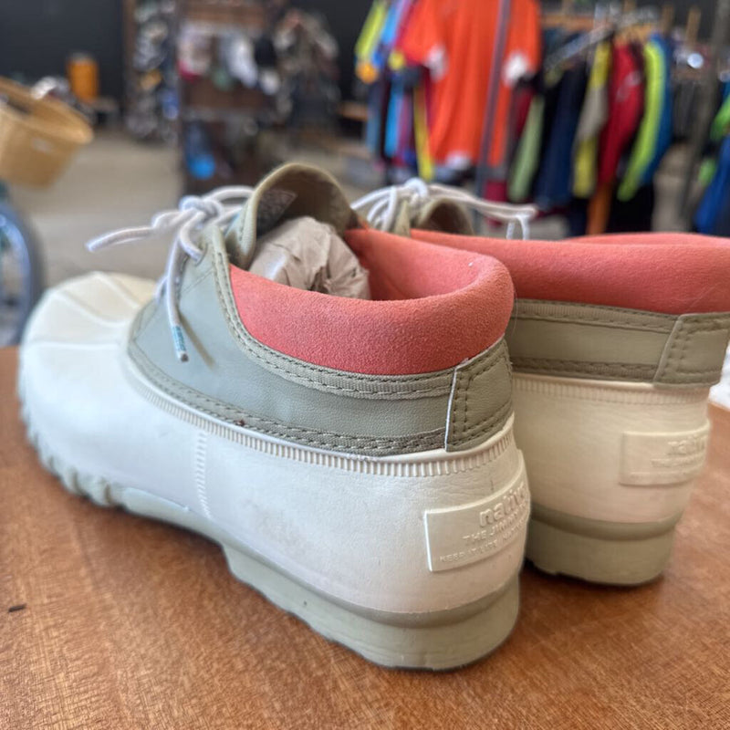 Native - Jimmy Rain Shoes - MSRP $130: Cream/Coral -unisex-10 (w) 8(m)