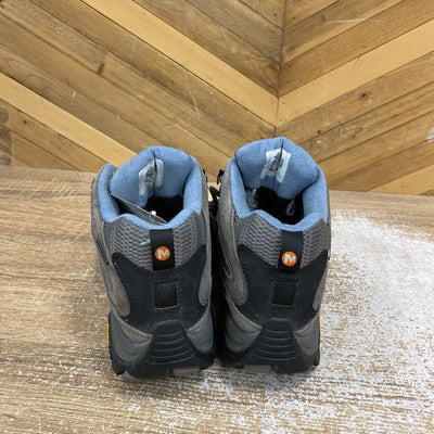 Merrell - Women's Moab 3 Mid Waterproof Hiking Boots - MSRP $190: Grey/Light Blue-women-W9