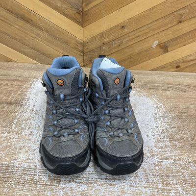 Merrell - Women's Moab 3 Mid Waterproof Hiking Boots - MSRP $190: Grey/Light Blue-women-W9