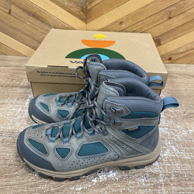 Vasque - Women's Breeze Waterproof Hiking Boots - MSRP $190: Grey/Teal Blue-women-W9.5