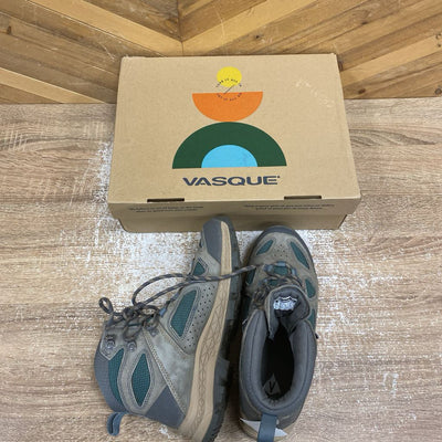 Vasque - Women's Breeze Waterproof Hiking Boots - MSRP $190: Grey/Teal Blue-women-W9.5