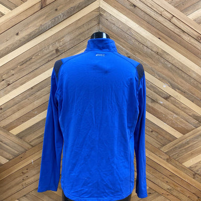 MEC - Men's Quarter Zip - MSRP $79: Blue/Black-unisex-MD