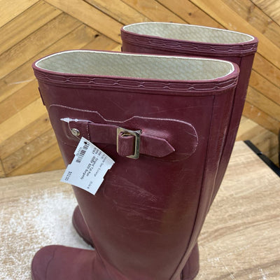 Hunter - Original Tall Rain Boots - MSRP $200: Burgundy-women-M6/W7