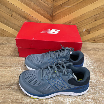 New Balance - Men's 840v5 Running Shoes - MSRP $190: Grey/Blue-men-M9.5 - XWide