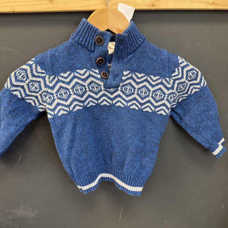 Oshkosh - Kids Kint Sweater : Blue White -children-3T