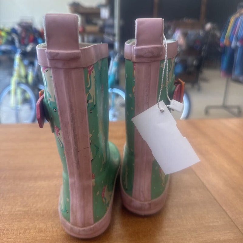 Kids - Unicorn Rain Boot : Teal Pink -children-7/8T