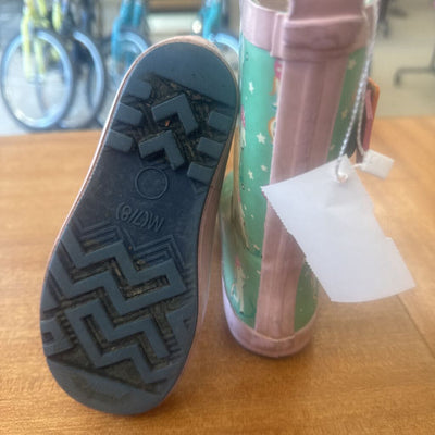 Kids - Unicorn Rain Boot : Teal Pink -children-7/8T