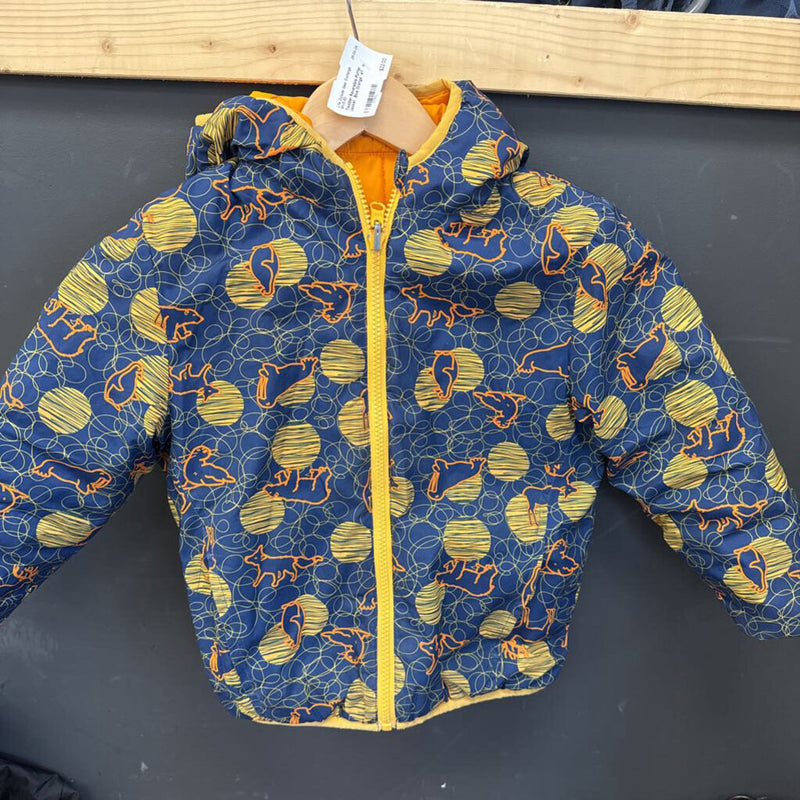Toddler Reversible Puffer Jacket : Blue Orange -children-4T